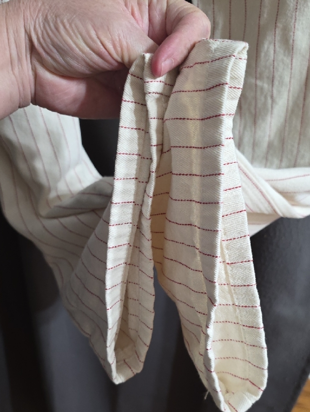 Dickies Men's Cotton Canva Carpenter Pants Cream Red Stitchlike Stripes Sz 34x32 - Picture 10 of 12